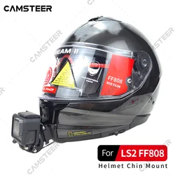 LS2 FF808 Helmet Custom Aluminium Chin Mount for GoPro Hero 12 11 10 Insta360 X4 X3 Ace pro DJI Action 5Pro 4 Camera Accessories