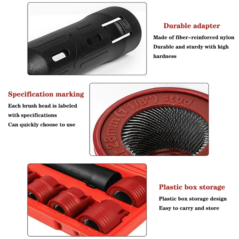 Super Sale 9PCS Wheel Stud Rust Removal Tool Set for Automotive Bolt Derusting and Hub Cleaning