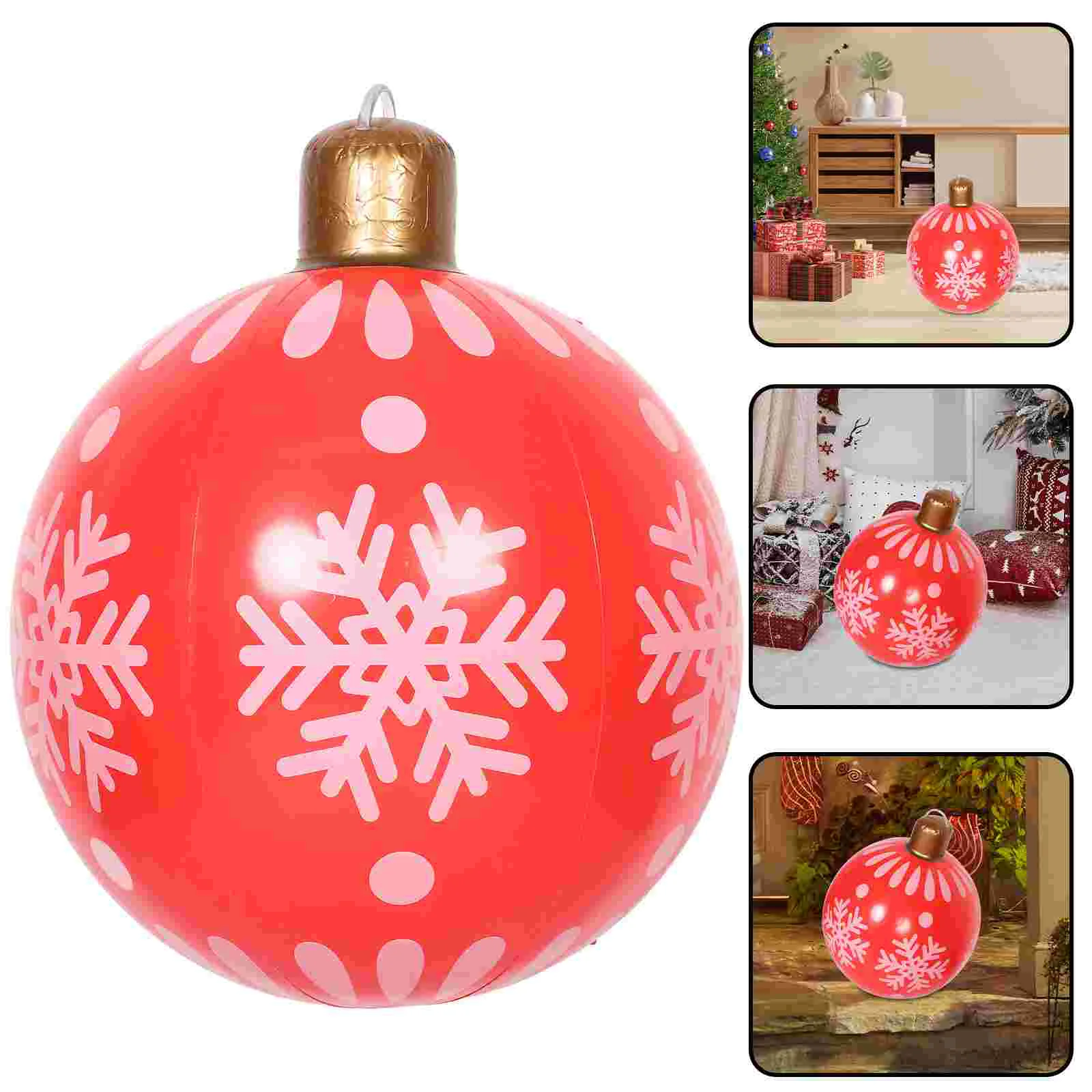 Giant Inflatable Christmas Outdoor Decor Large Red PVC Snowflake nament for Porch Lawn Yard Holiday Season Festive