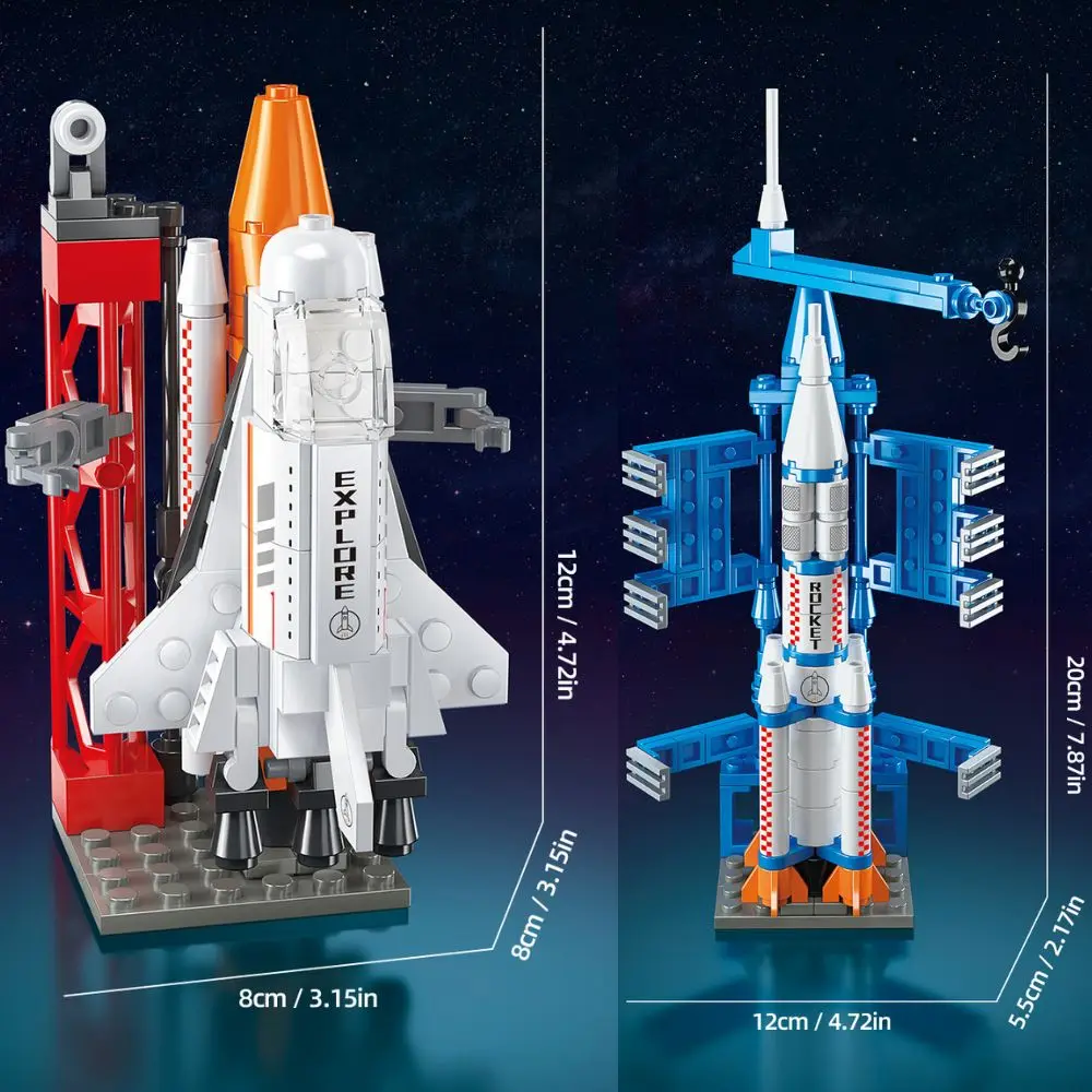 TOYLINX Blocchi da Costruzione Spaziali Kit di Costruzione Navetta Spaziale Giocattoli Educativi STEM Modello di Astronauta Regalo di Compleanno per Ragazzi e Ragazze