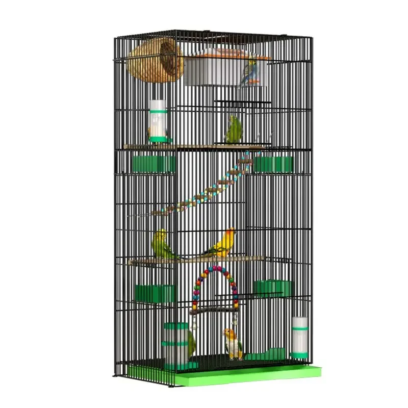 Grands accessoires d'oiseaux noirs en métal, mobilier d'extérieur pour animaux de compagnie, hamster, lapin