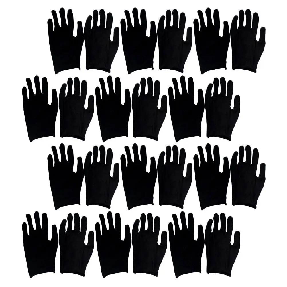 

12Pairs Cotton Gloves Labor Protection Thick Working Gloves Black Size M Protection Comfortable Wear Resistant