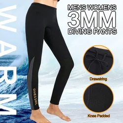 Pantalones de traje de neopreno de 3mm para hombre y mujer, pantalones divididos para parejas, snorkel, buceo, pantalones de buceo cálidos a prueba de frío