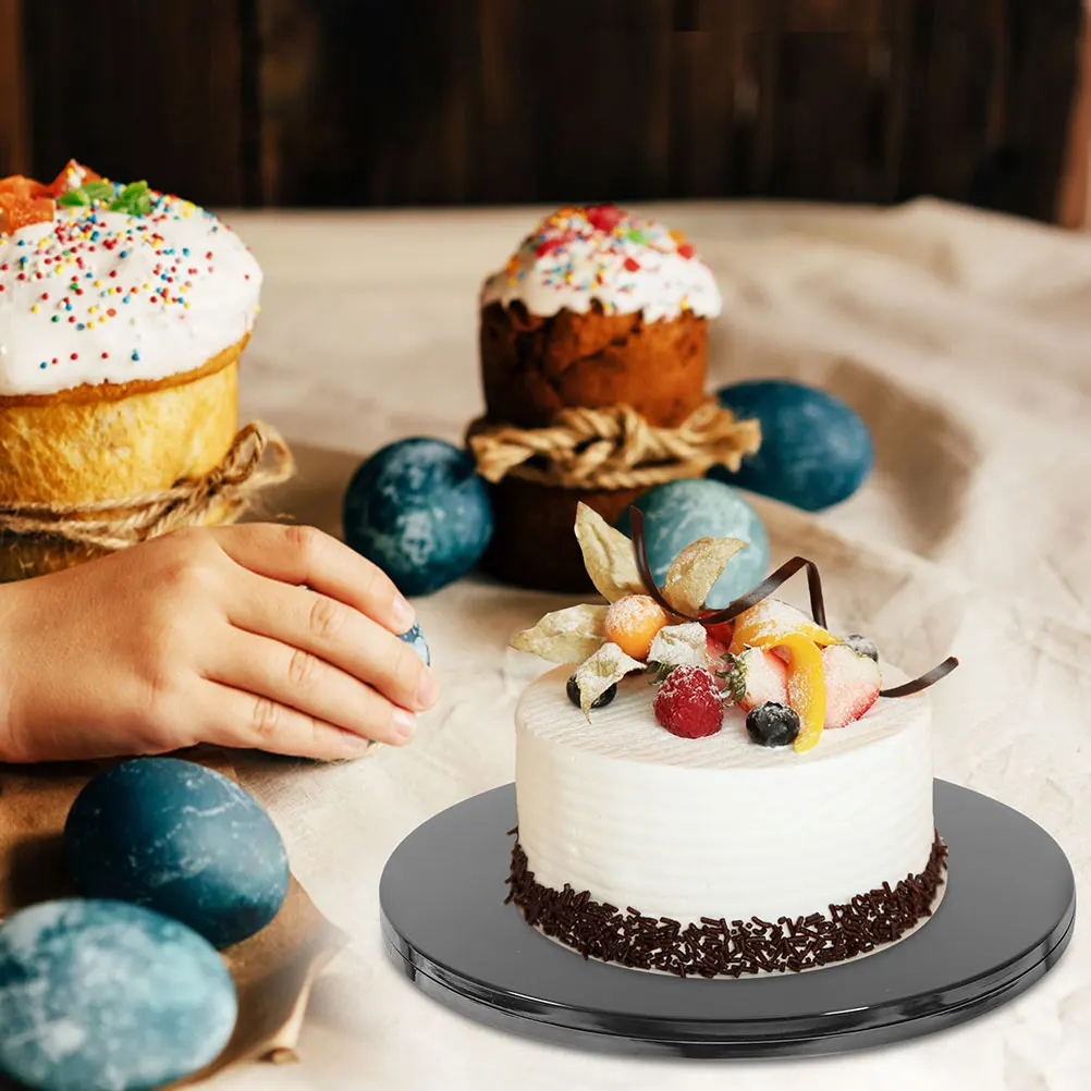 

Rotary Turntable Cake Stand with Rotating Base Turning Display Music Holder Small Abs for Decorating Plate