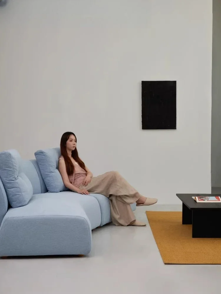 Diagonal and straight pro special-shaped sofa Italian fabric removable and washable modular sofa