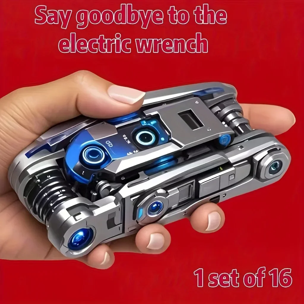 

Набор ключей-трещоток 16-в-1, с нескользящей вращающейся головкой. Прочная нержавеющая сталь для ремонта дома и автомобиля. Универсальный и простой инструмент.