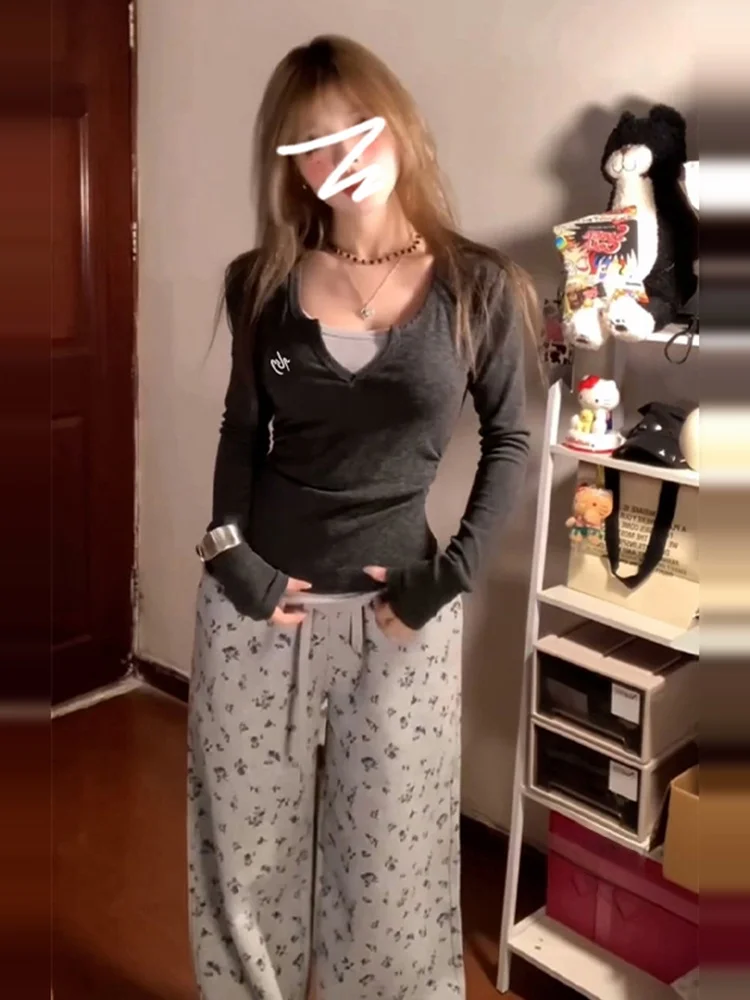 Ensemble de pulls en tricot longs coréens doux et épicés pour femmes, coupe ajustée, automne-hiver, style décontracté, faux deux pièces