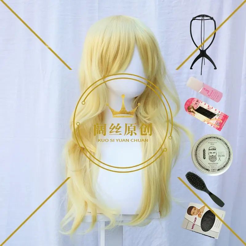 باروكة كوسبلاي أنيمي موجات ذهبية كبيرة لـ Kaori Miyazono، كذبتك في أبريل شعر مستعار كامل #2