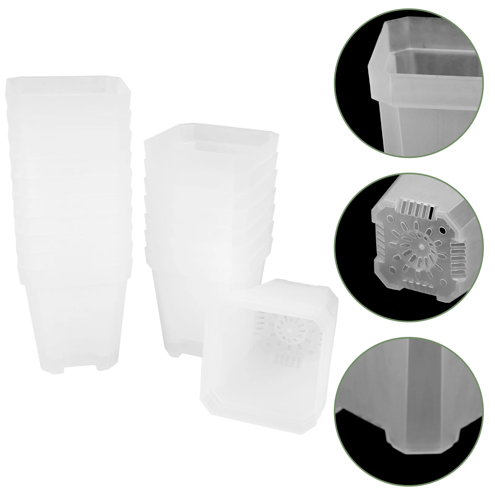 

20pcs Succulent Plant Flower Pot Plastic Nursery Pots Drainage Holes Garden Home Outdoor Plants Planting Container Starter Pot