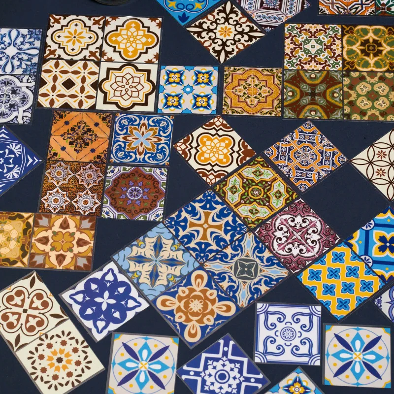 15 Pcs Moroccan Style Tile Sticker Decorative Sticker For Scrapbooking Kid Diy Arts Crafts Album Journaling Junk Journal