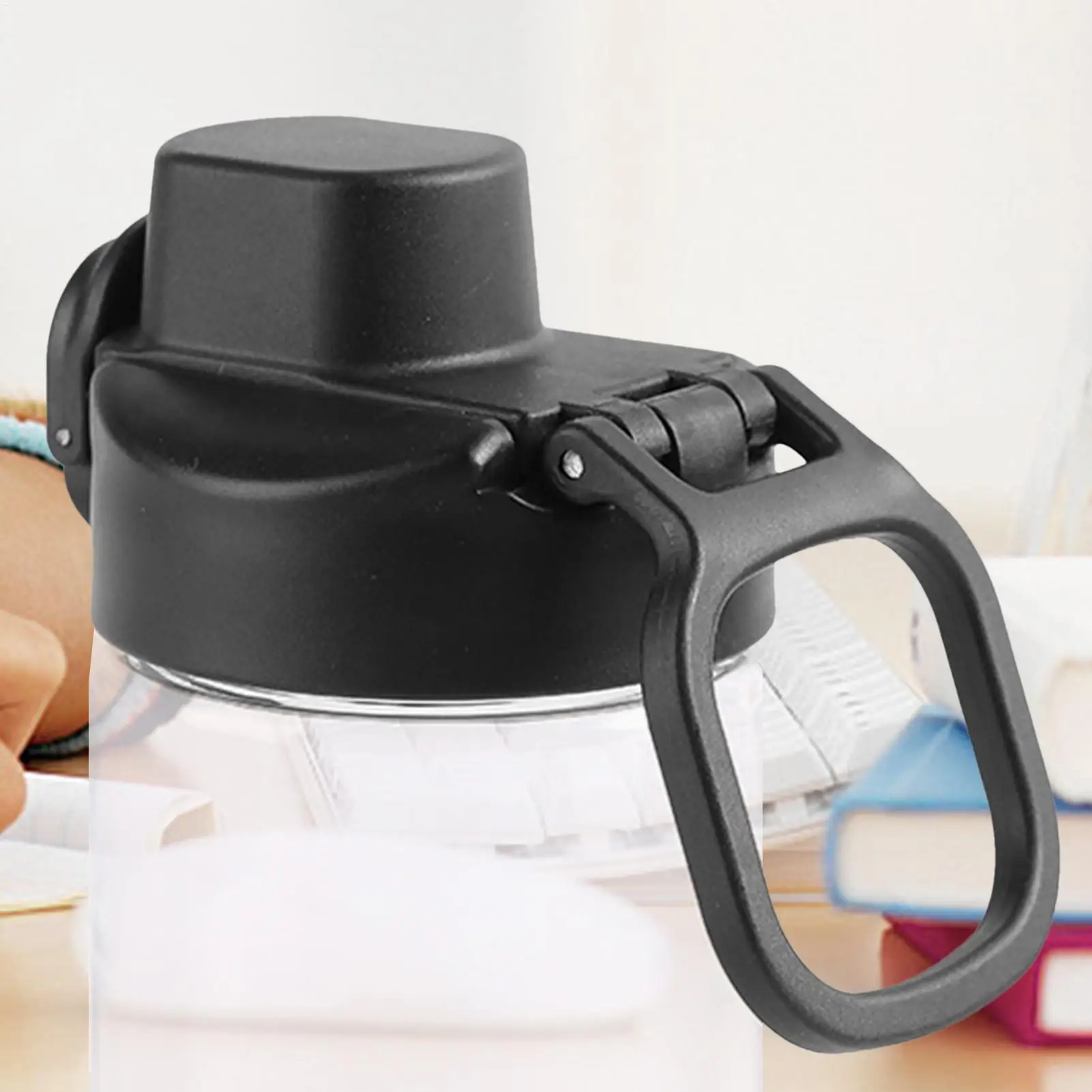 Wide Mouth Spout Lid With Push-button Lock Automatic Water Bottle Replacement Caps Top Bottle Top Spout Lid For School Running