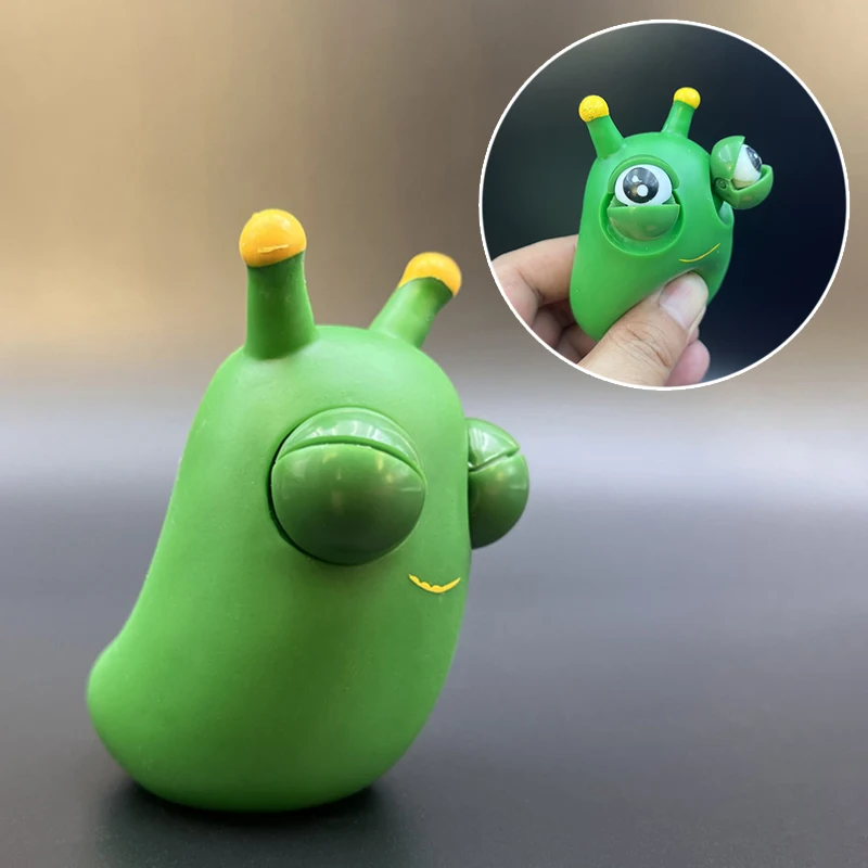 Funny Eyeball Burst Squeeze Toy Novelty Eye Popping Cartoon Caterpillar Dragon Pinch Toys Adult Kids Stress Relief Fidget Toy