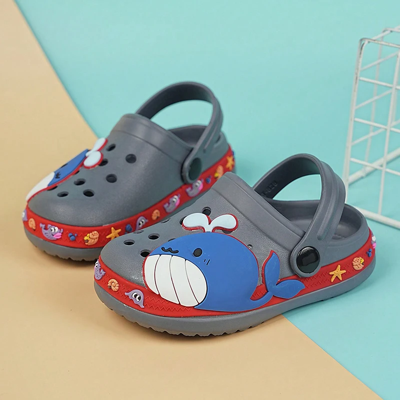 Leisure and Comfortable Summer New Shark Mushroom Home Outdoor Hole Shoes for Boys and Girls