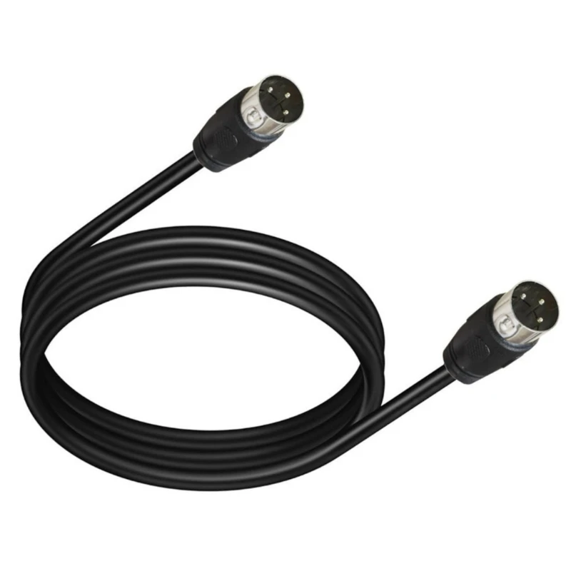 DIN Male Plug 3Pin Connector Cable Adapter Cord Wire for Industrial Devices with Easy & Convenient Use Black