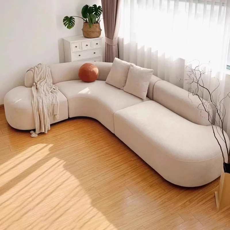 

Arc sofa size apartment living room beauty salon clothing store rest area special-shaped fabric sofa