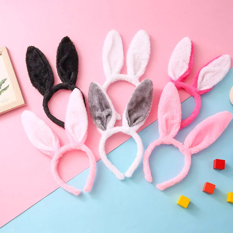 1PC Plush Sequin Rabbit Ear Headband Cross-border Hot Selling Children\'s Holiday Party Halloween Dressing Headwear.