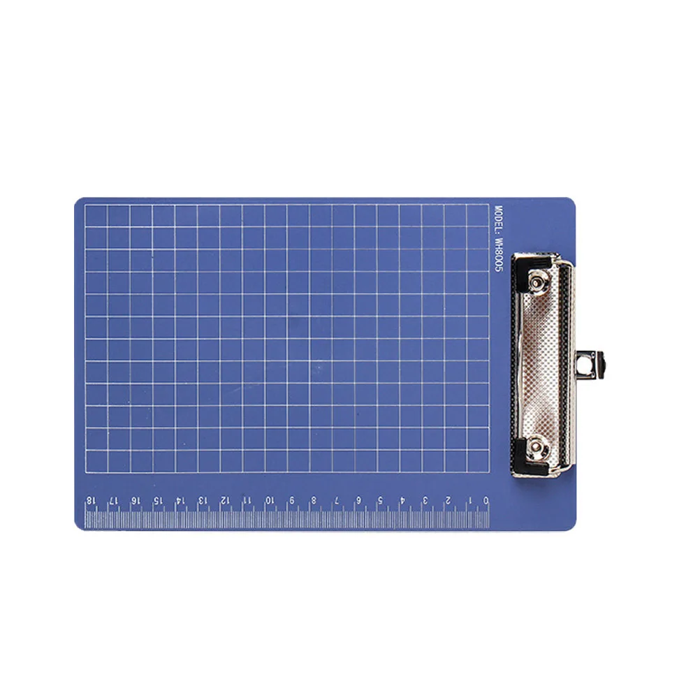 Portapapeles de perfil de plástico con bordes lisos, ligero, A5, azul, perfecto para escribir, sujetar papeles, oficina y escuela, 3 uds.