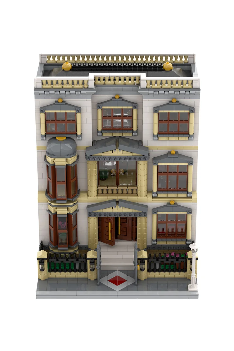 MOC Klassische Villa Bausteine Modell Retro Klassische Villa Architektur Street View Ziegel Montage Spielzeug Kinder Geschenke