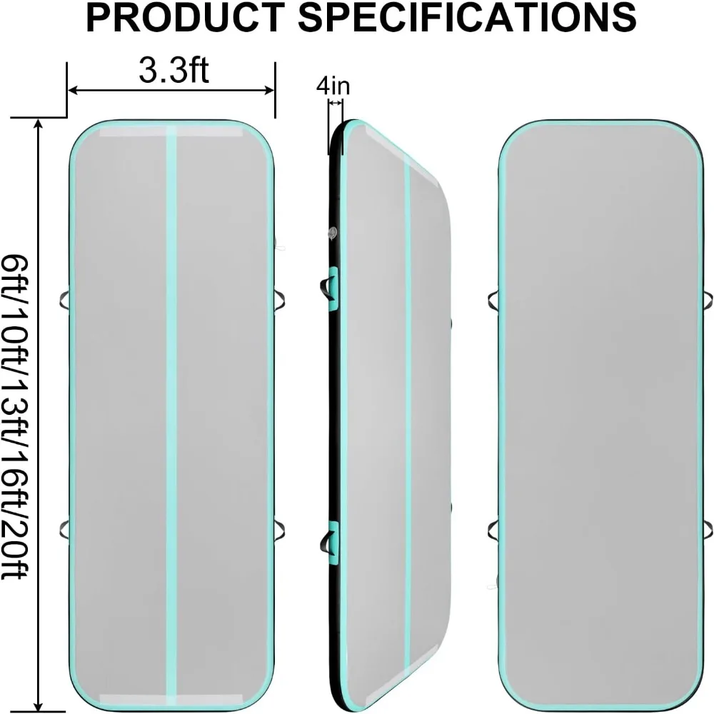 Gymnastics Tracks for Home/Training/Cheerleading/Yoga/Water Sports with 600W Electric Pump