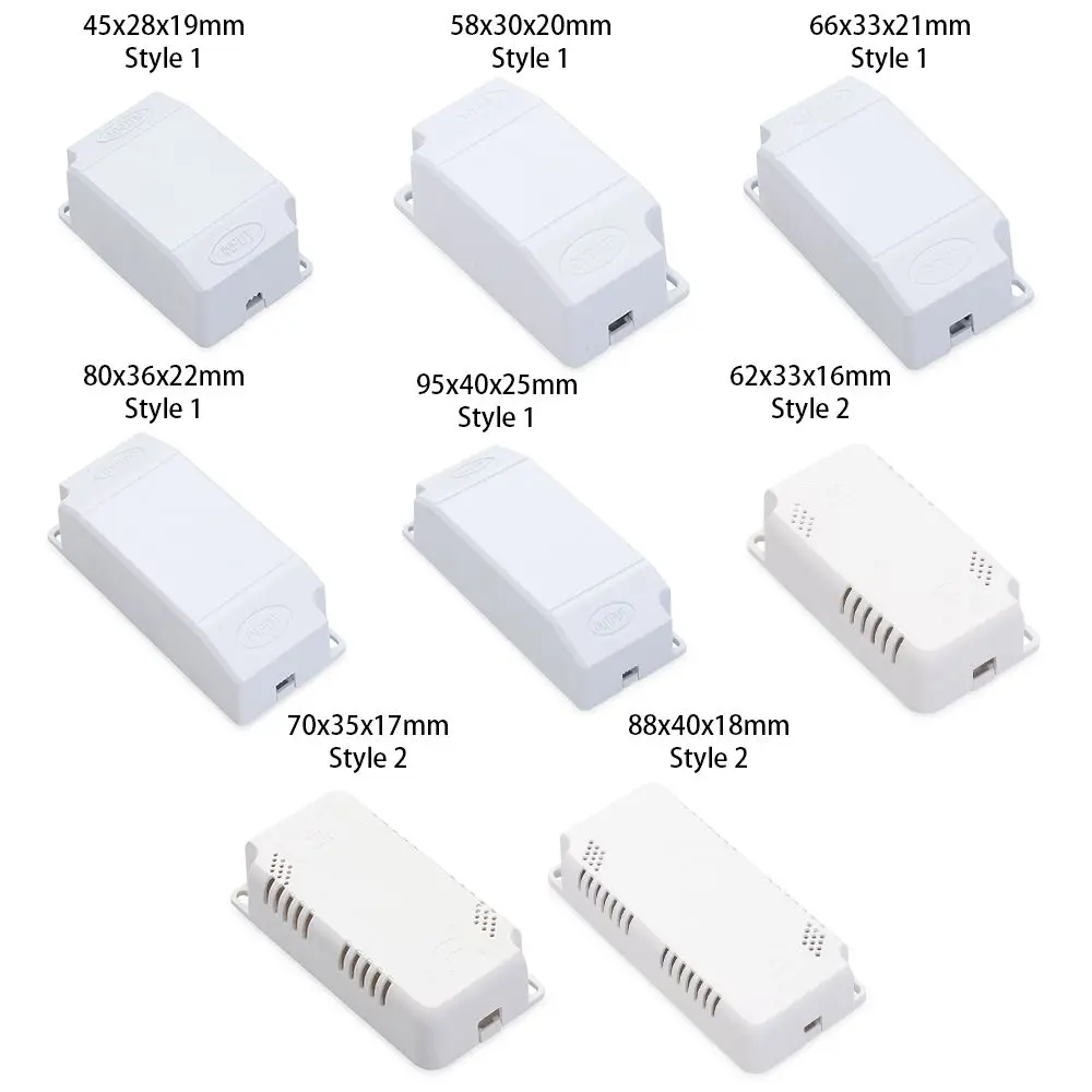 5pcs Plastic Waterproof Housing LED Power Supply Instrument Case Plastic Electronic Project Box Electric Supplies Junction Box