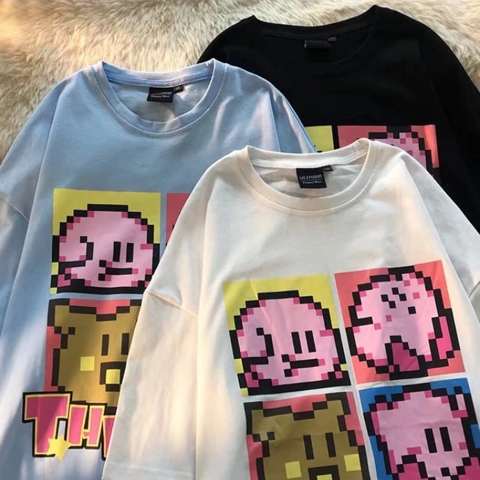 8XL surdimensionné hommes vêtements étudiant américain populaire collège style à la mode quatre grilles étoile Kabi imprimé T-shirt adapté hommes femmes