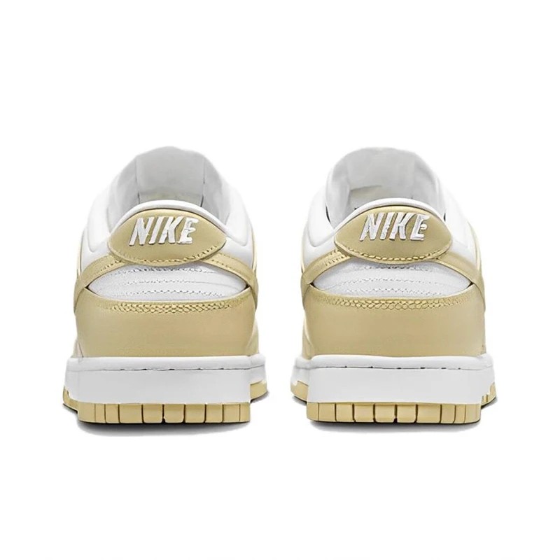 Original Nike Dunk Low \'Team Gold\' Men\'s Skateboarding Shoes Wear Resistant Fashionable Retro Off White Sneakers DV0833-100