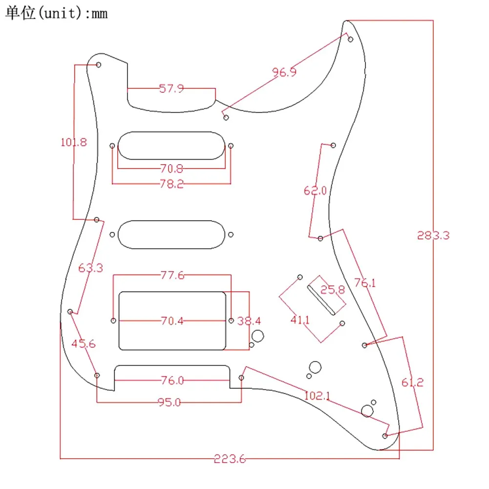 

Hot New High Quality Practical Pickguard Guitar 1pc PVC Parts SSH Guitar Scratch Plate 11 Holes Replacement 3 Ply
