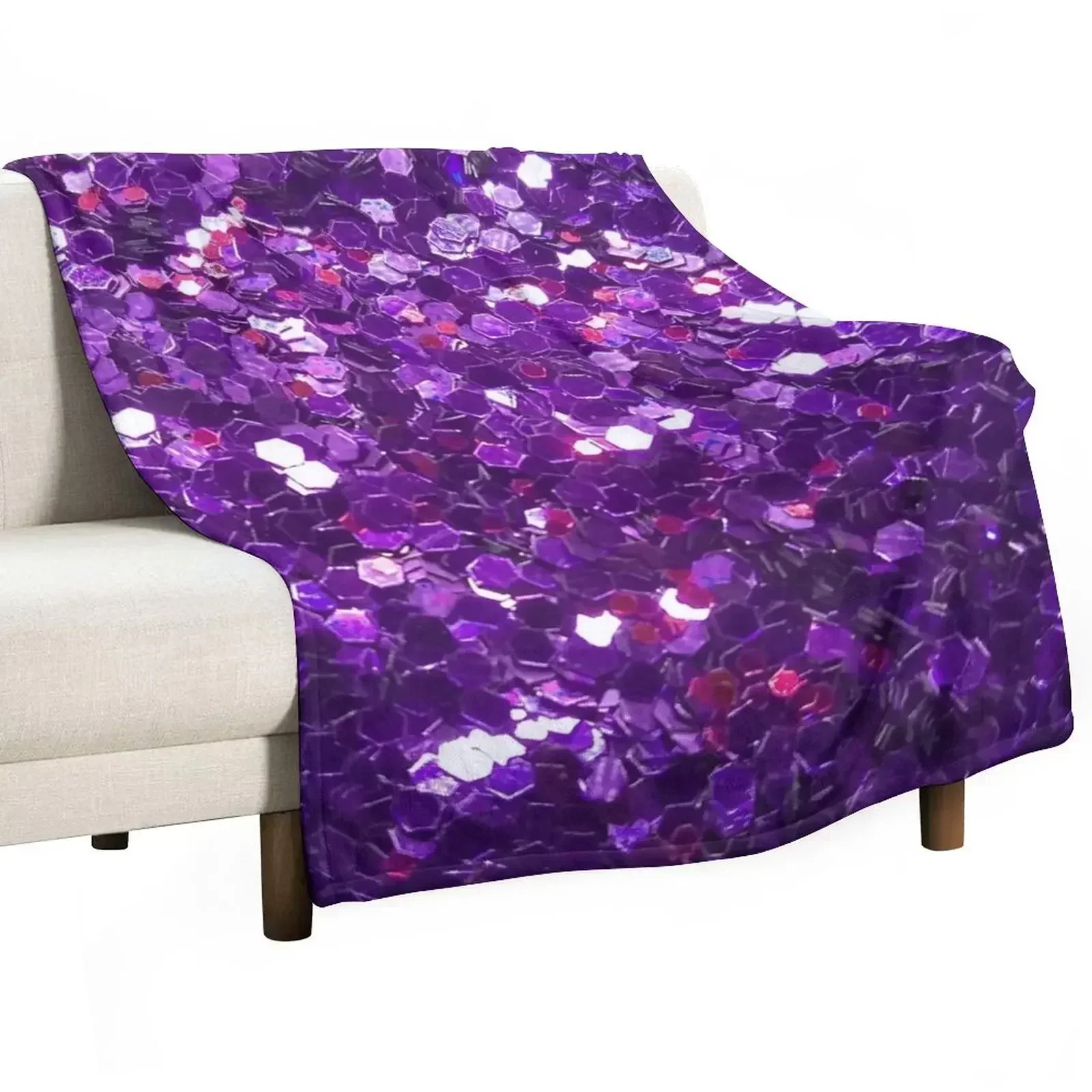 

Purple Glitter Throw Blanket Decorative Throw Heavy Extra Large Throw Plush Blankets