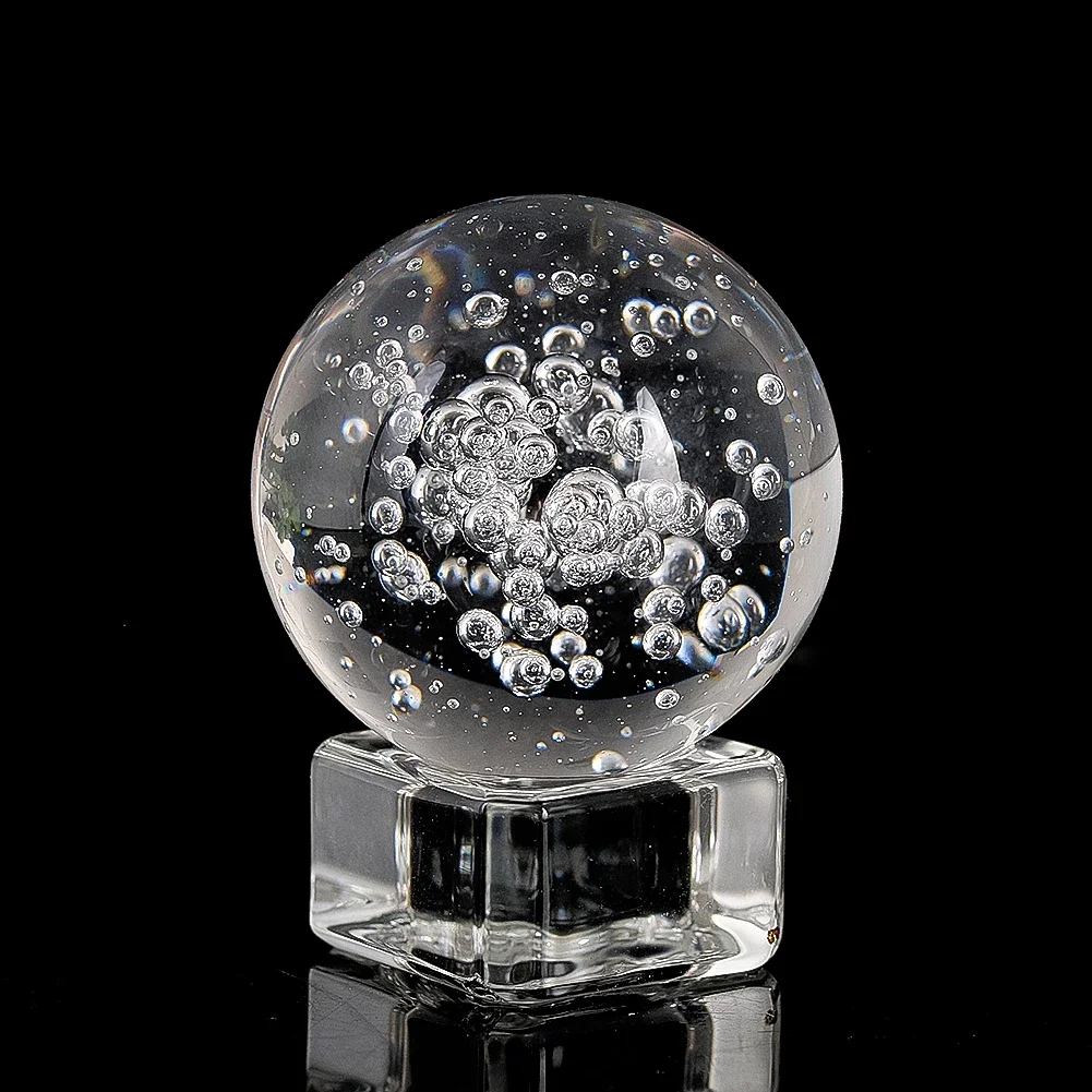 

40mm Clear Bubble Crystal Balls Glass Crafts Magic Energy Meditation Clear Balls Office Study Desktop Decoration Accessories