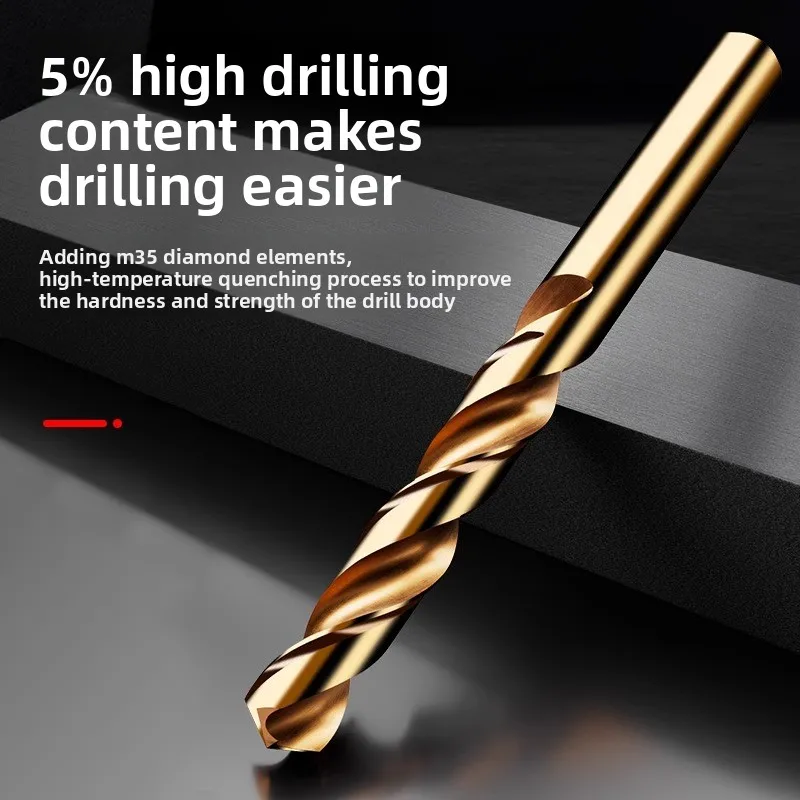M35 Кобальтовое спиральное сверло Высокая твердость Сверление из железа Нержавеющая сталь Специальная прямая ручка Спиральный перфоратор Стальные сверла