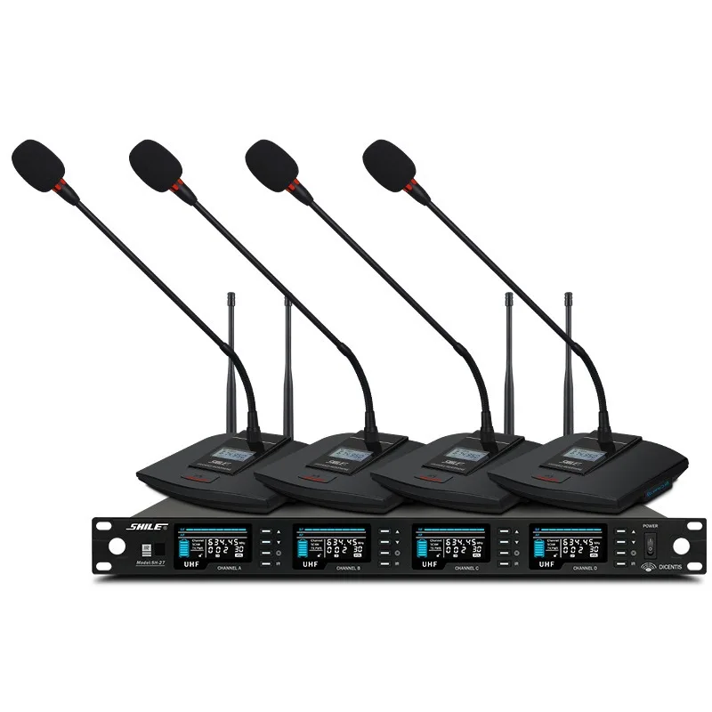 

One to Four Wireless Microphone Gooseneck Conference Hosting Training Speech Professional