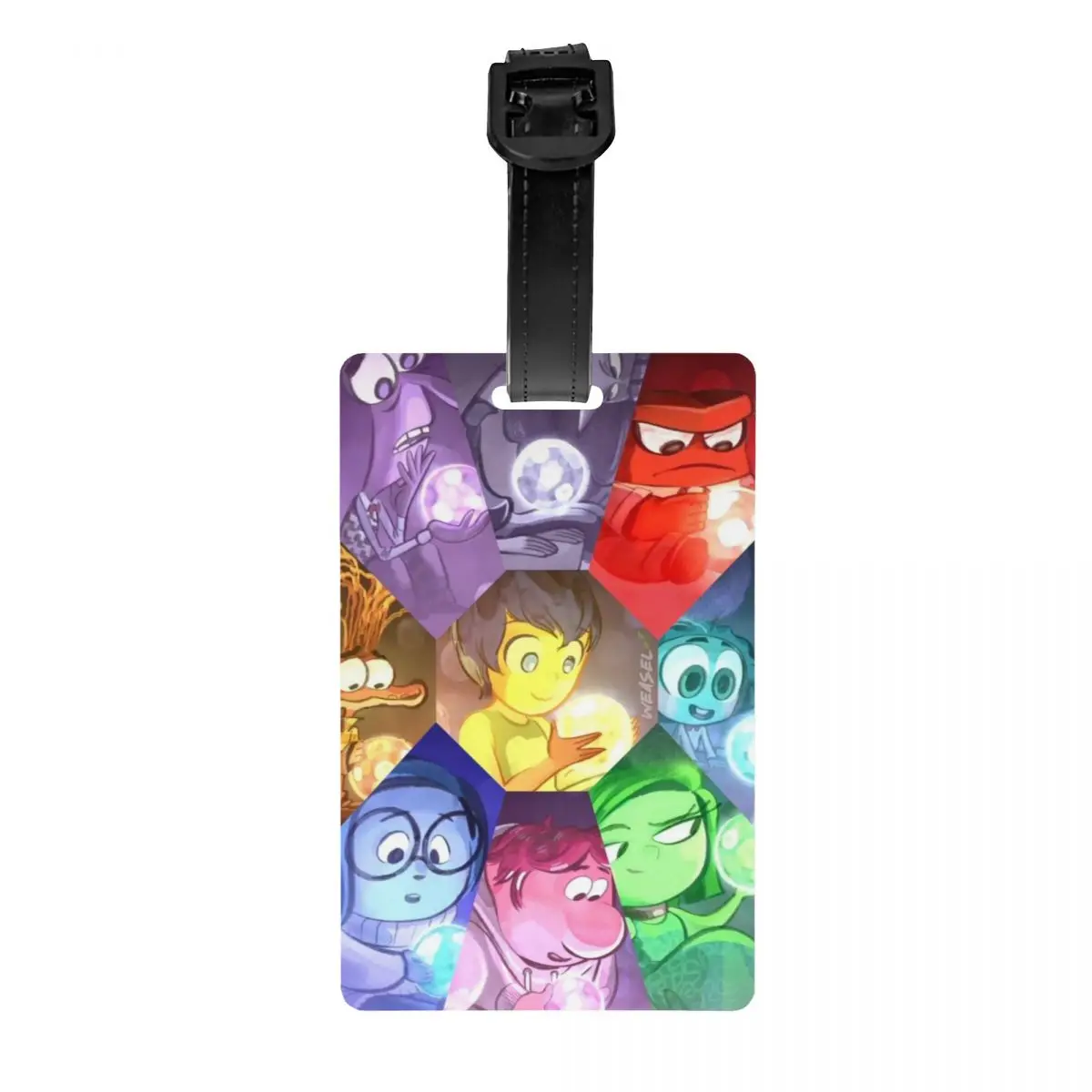 แท็กกระเป๋าการ์ตูน Inside Out แบบกําหนดเองพร้อมนามบัตรความเป็นส่วนตัวปกป้าย ID สําหรับกระเป๋าเดินทางกระเป๋าเดินทาง