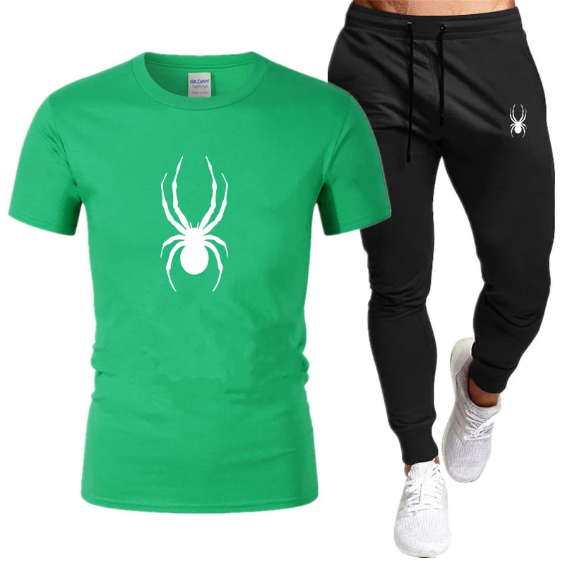 2 Stück Herren Outfits Herren Set Baumwolle T-Shirts Hosen Sporta nzug Jogging Set Trainings anzug Casual Streetwear Baumwoll hose Sets Männer