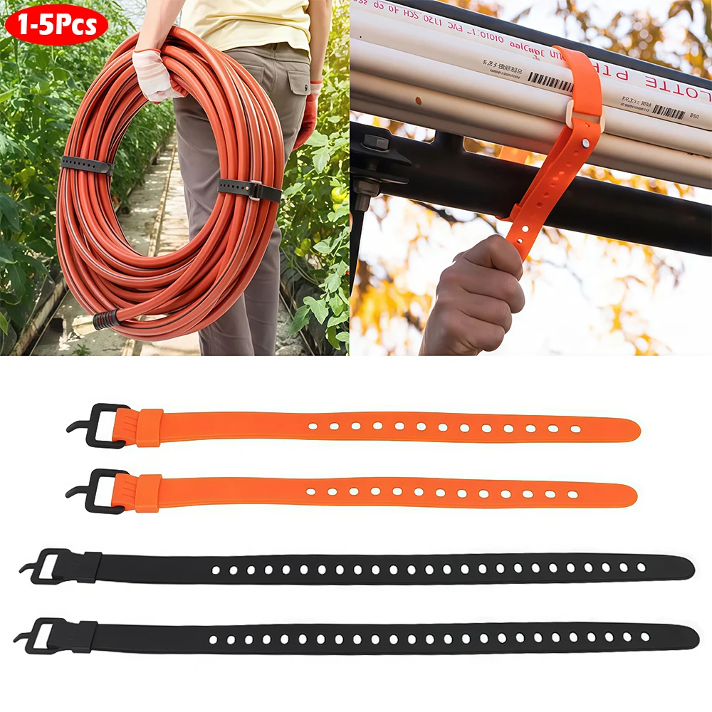 1-5Pcs Heavy-Duty Rubber Utility Straps with Buckles,Reusable Adjustable Tension Strap for Truck Cargo Luggage Fastening Lashing