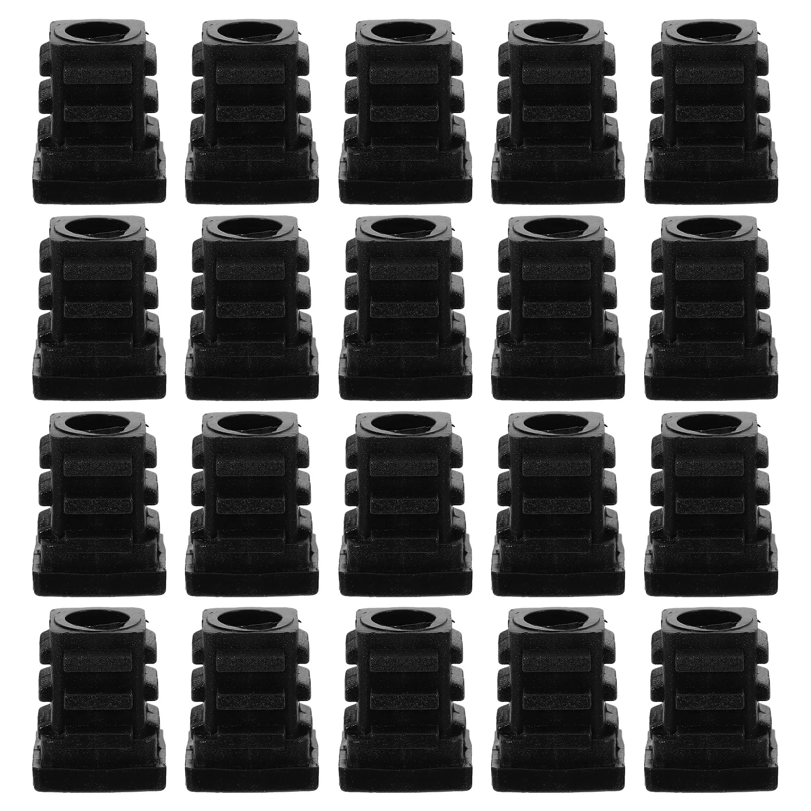 

20pcs Nut Inner Plug Adjustable Plastic Tube Pipe Seal Cap with Threaded Design for Home Furniture Industrial Use Black Iron