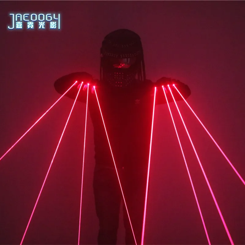 Red Laser Gloves for Nightclub and Stage Performance, Fluorescent Props, Music Festival, LED Luminous Glasses, Customization