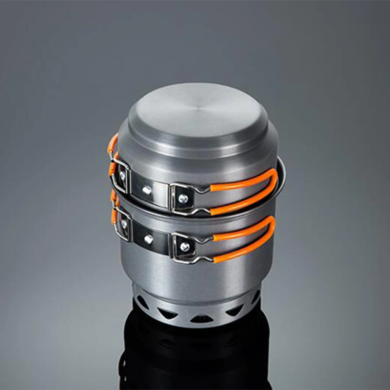 ファイヤーメープル-キャンプ調理器具ポットセット-2-3人用-アルミ合金熱交換器ポット-折りたたみハンドル-アウトドアクッキング用品