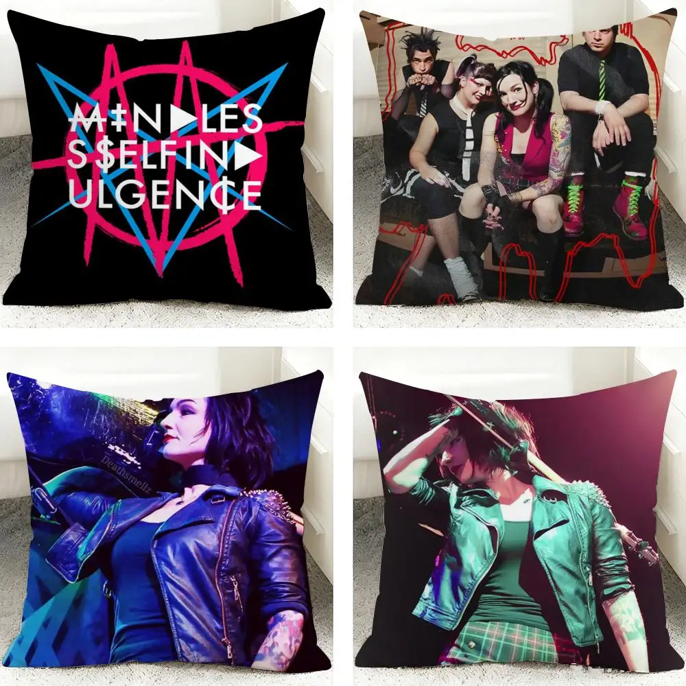 Band M-Mindless Self Indulgence Cushion Cover Soft Short Plush Pillow Case Cushion Cover for Living Room Sofa Decor