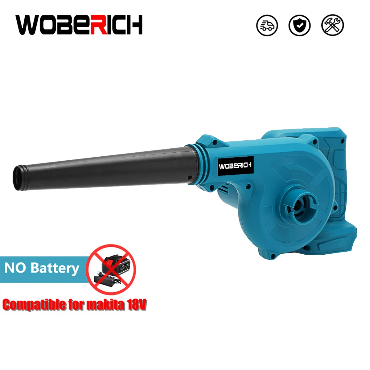 

Brushless Electric Blower 5 Gears Cordless Efficient Leaf Snow Dust Blowing Cleaning Power Tools（No battery） For Makita 18V