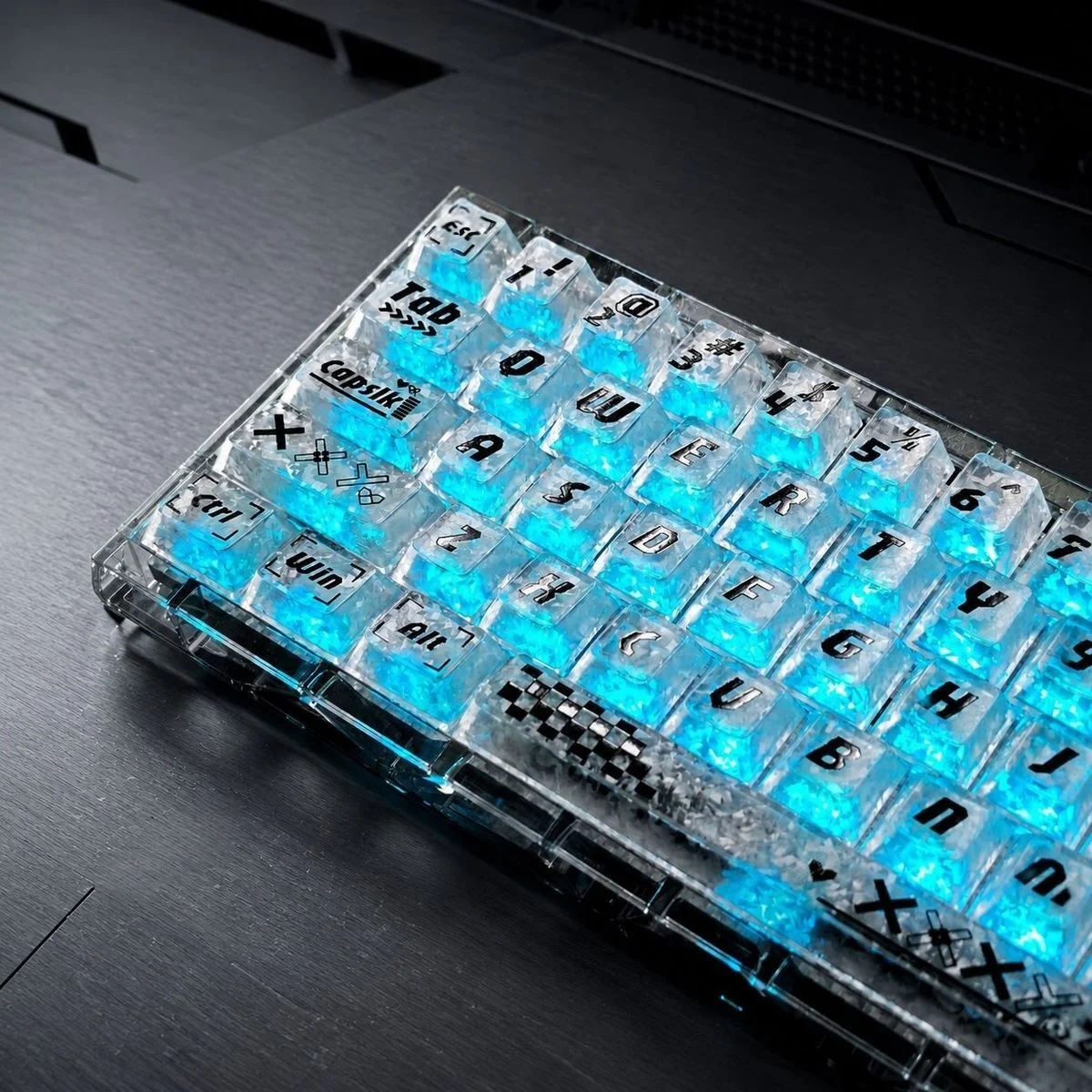 Printstream White Carbon Fiber Texture Transparent PC Keycaps Double Shot Cherry Profile Keycap for Gateron Mechanical Keyboard - view 2
