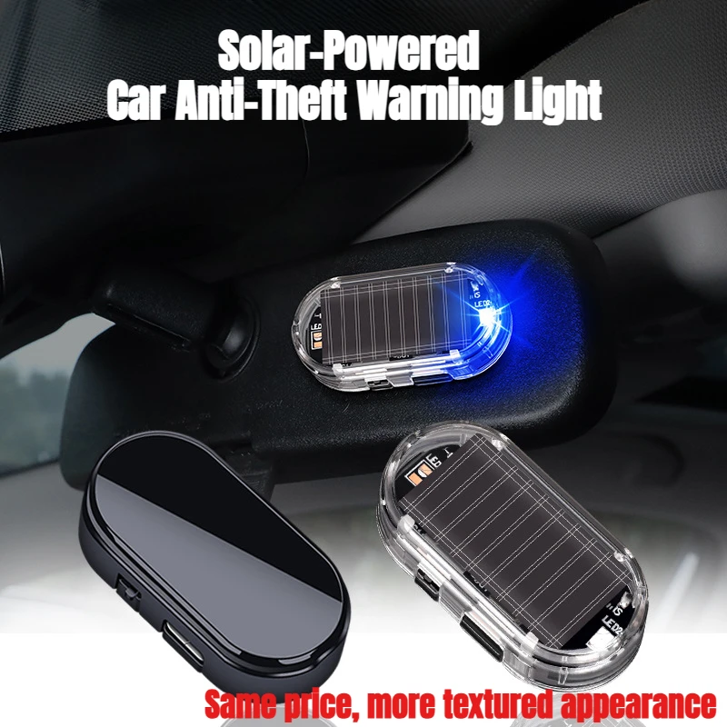 

New Solar-Powered Car Anti-Theft Warning Light - Wireless Strobe LED with Simulated Sensor and Deterrent Flashing Effects