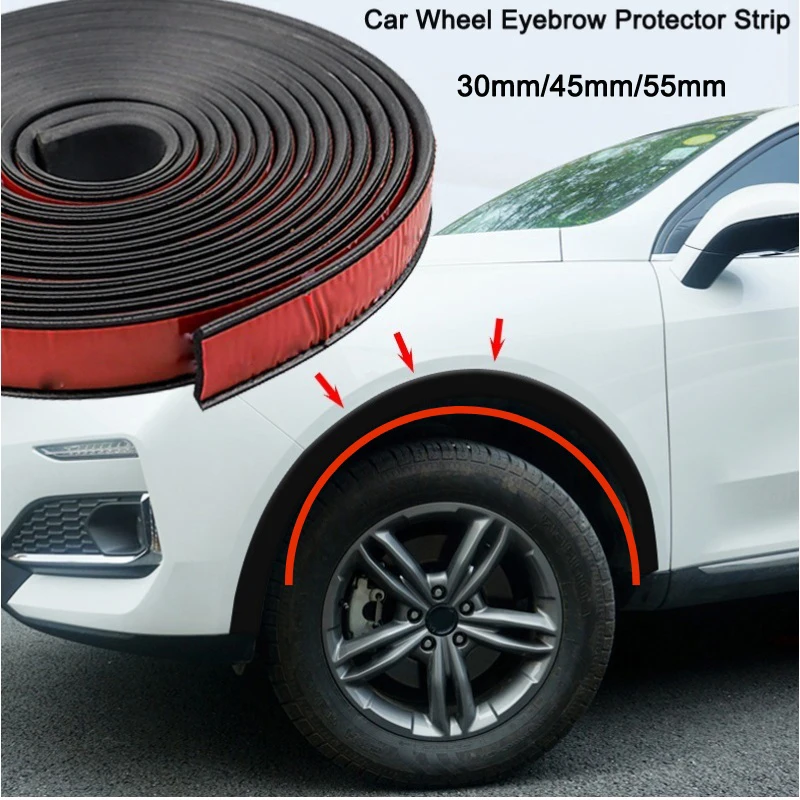 Tira de goma para cejas de rueda de coche, Protector de arcos de rueda, guardabarros automático, Kit de carrocería de labio de rueda, Protector, tira de sellado a prueba de arañazos