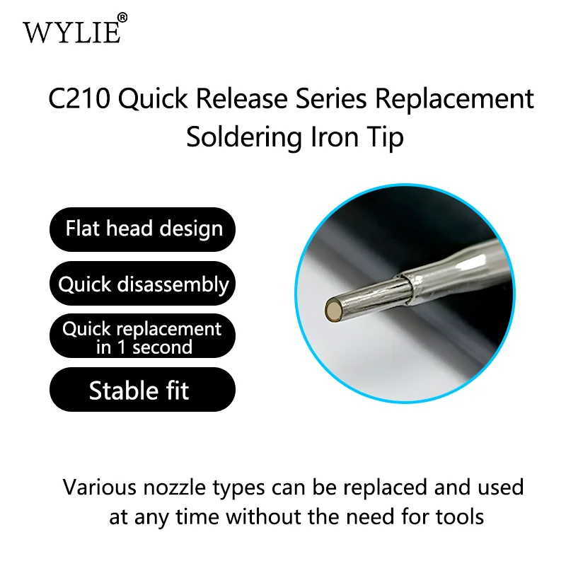 WYLIE C210 Quick-Release Soldering Tip 0.12mm Fast Heat Flying Wire Replace Head Phone Screen Touch Panel CPU Jump Wire Repair