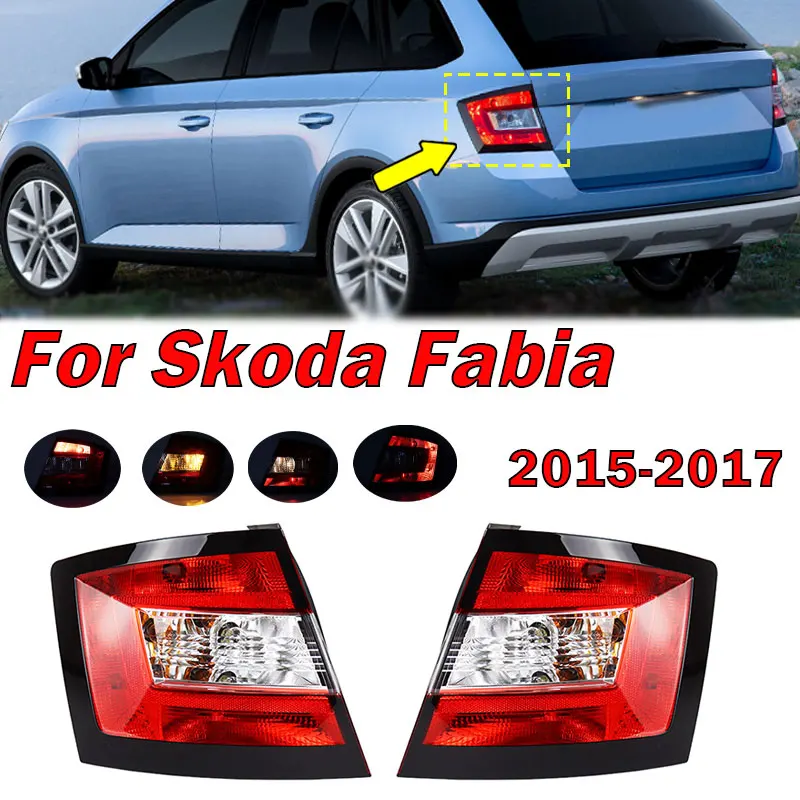 Akcesoria samochodowe do Skoda Fabia 2015 2016 2017, tylny zderzak, tylne światło, lampka sygnalizacyjna, obudowa tylnego światła hamulca bez żarówek