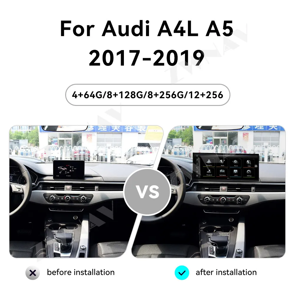 

Беспроводной Carplay 15,8-дюймовый HD сенсорный экран Android 14, автомобильный радиоприемник для Audi A4L A5 2017-2019, автомобильный GPS-навигатор, головное устройство, авто