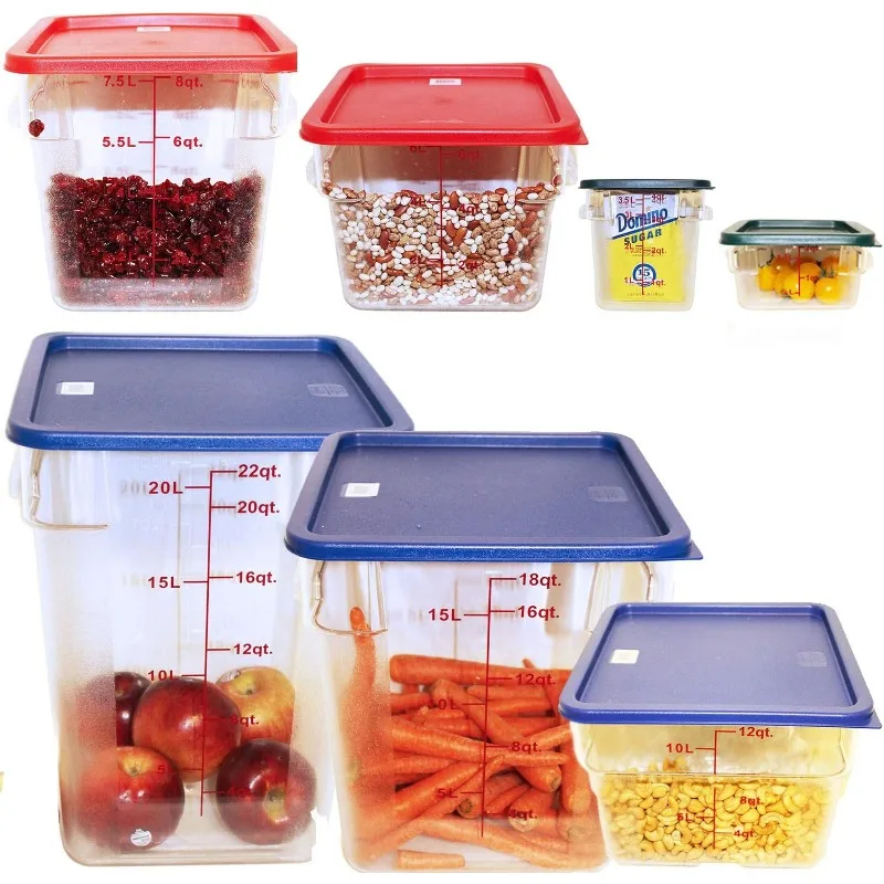 Food Storage Containers with Lids - 14 Piece Plastic Container Set for Pantry Storage- Commercial Grade