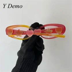 Y Demo Handmade Jelly Star Candy Color Gradient Sweet Decorative Plastic Eyeglass Cosplay Eyewear