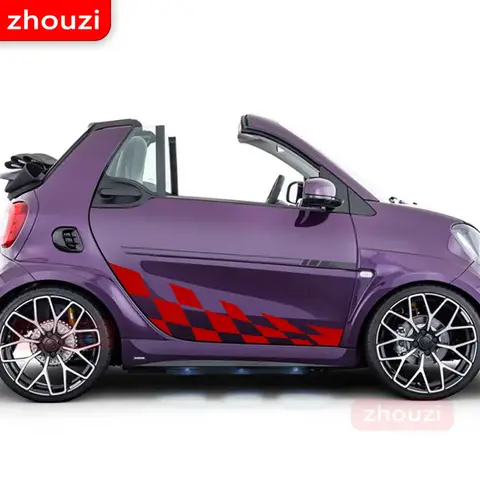 मर्सिडीज बेंज स्मार्ट फोर्टवो W453 W451 रेसिंग ऑटो बॉडी डेकोर डीकल एक्सेसरीज के लिए 2 पीस कार डोर साइड लैटिस विनाइल फिल्म स्टिकर 8 best sales w451 - №7