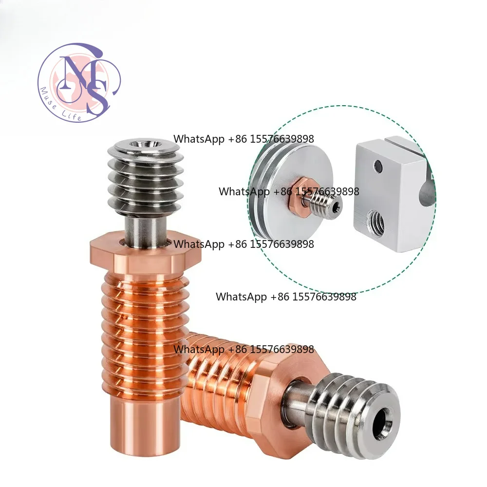 1/2Pcs Bimetal E3D V5 V6 Heatbreak, 1.75mm Filament Throat, 3D Printer Hotend Spare Part