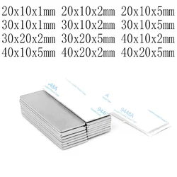 30x10x1mm Block Starke Magnete 20x10x1 Blatt Permanent Neodym Magnet Mit Doppelseitiges Klebeband 30*10*2 20*10*2 40*20*2